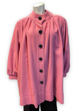 Yves Saint Laurent "Rive Gauche" Vintage Deisgner Bubblegum Pink Wool Party Coat